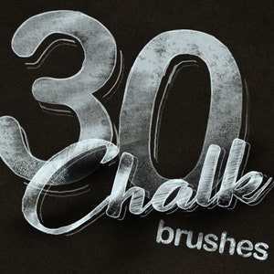 30 Chalk Procreate Brushes, Procreate chalk, Procreate calligraphy