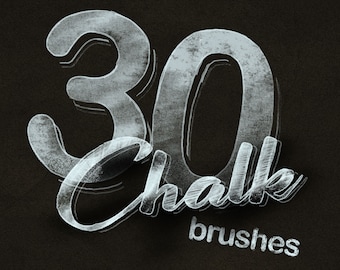 30 Chalk Procreate Brushes: Calligraphy & Lettering (Digital Download)