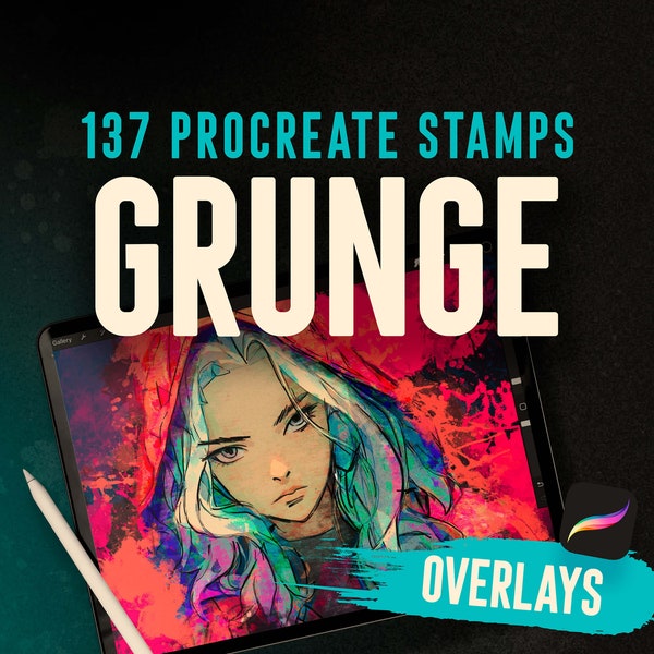 Procreate Brushes - Grunge Overlays, Procreate Stamps