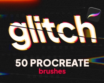 50 glitch procreate brushes, procreate glitches, procreate glitch brush, procreate abstract brushes, geometeric brushes, procreate texture