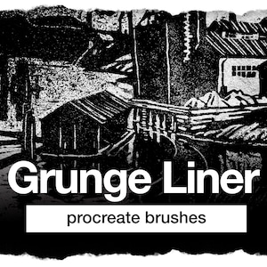 Procreate Grunge Brushes - Grunge Liners, Procreate Dynamic Brushes