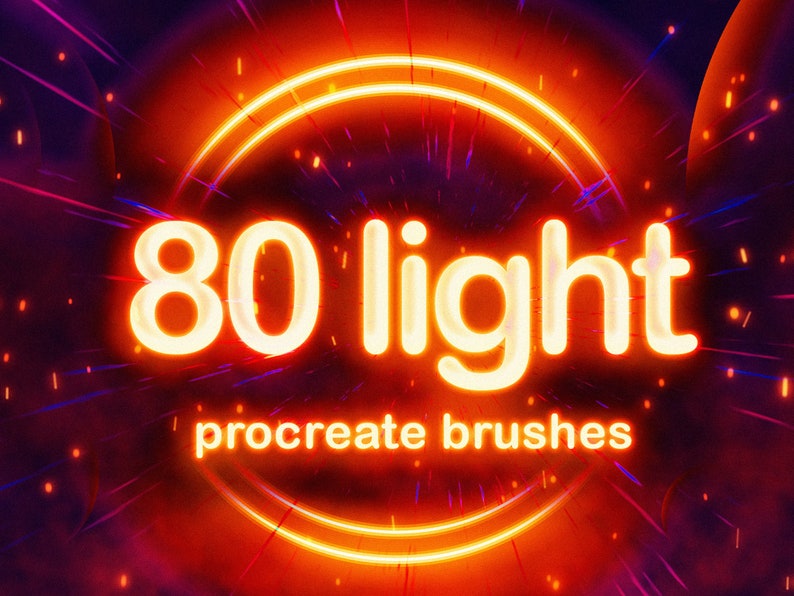 80 Light Procreate Brushes Procreate Neon Brushes Procreate Etsy