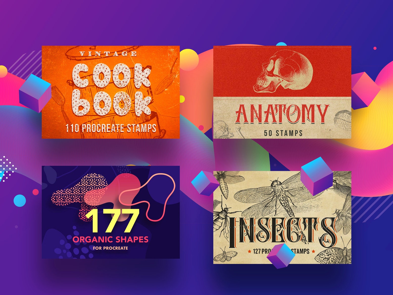 1300 Procreate Stamps Procreate Stamps Bundle Procreate Etsy