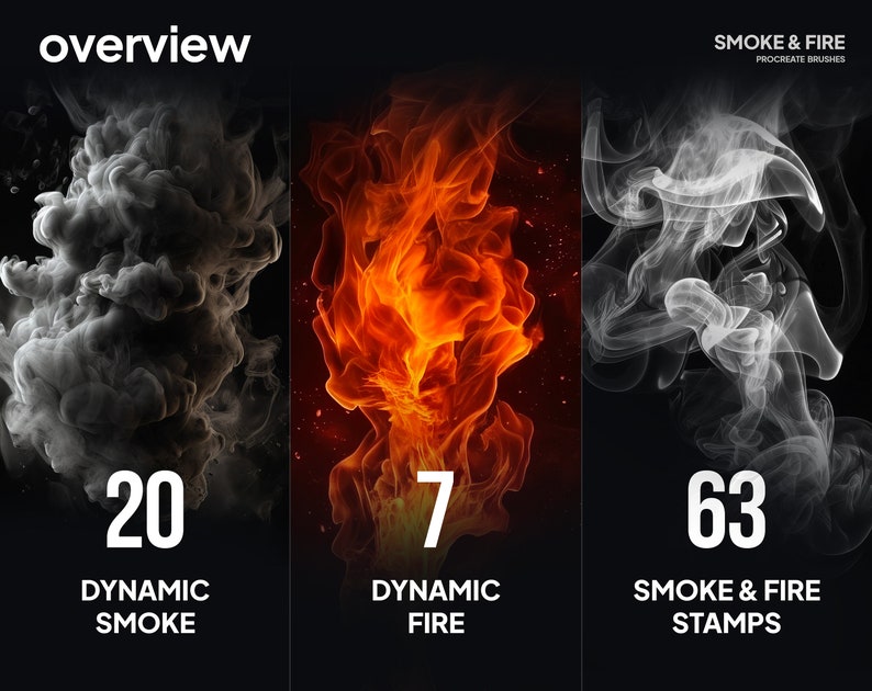 90 procreate smoke and fire brushes dynamic and stamps image 2