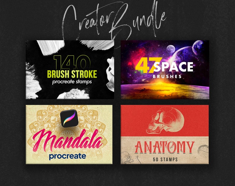 1300 Procreate Stamps, Procreate Brushes Bundle - Etsy