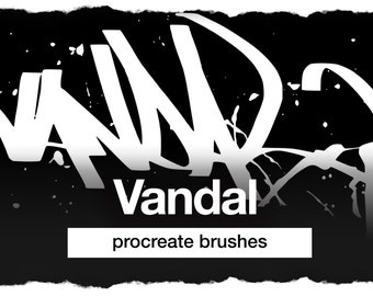 230 Vandal Procreate Brushes, procreate graffiti brushes, procreate lettering, procreate caligraphy
