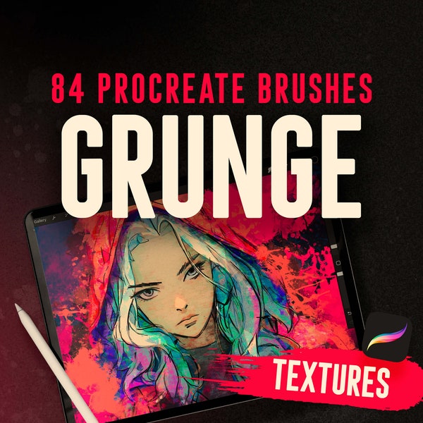 Procreate Brushes - Grunge Textures, Procreate Dynamic Brushes