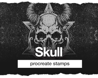 145 procreate skull stamps