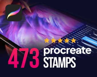 473 Procreate Stamps Brush Set: Flowers, Mandala, Space (Digital Download)