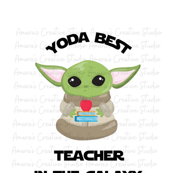 Yoda Best Teacher, Printable, teacher, staff, school, cute alien, star wars, mandalorian