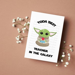 Yoda Best Teacher Printable Teacher Staff School Cute Alien Star Yoda Best Teacher Printable Teacher Staff School Cute Alien Star