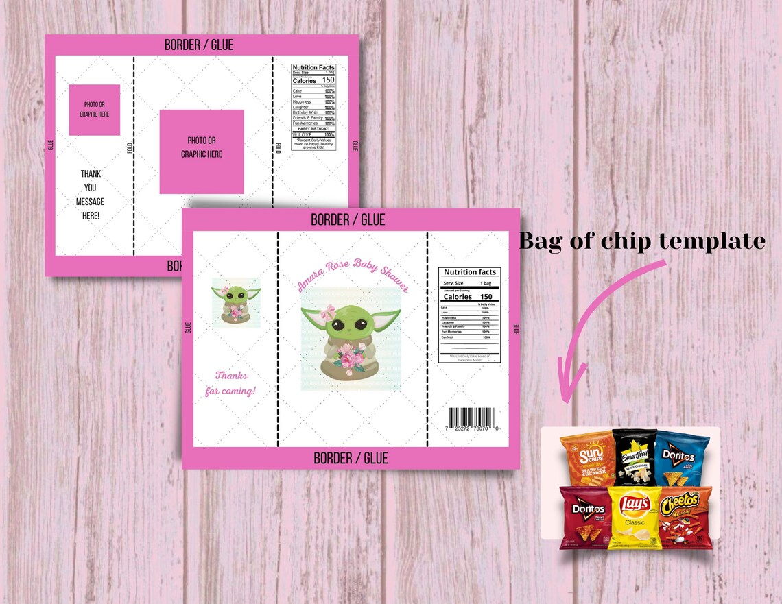 Baby Yoda Chip Bag Template Etsy