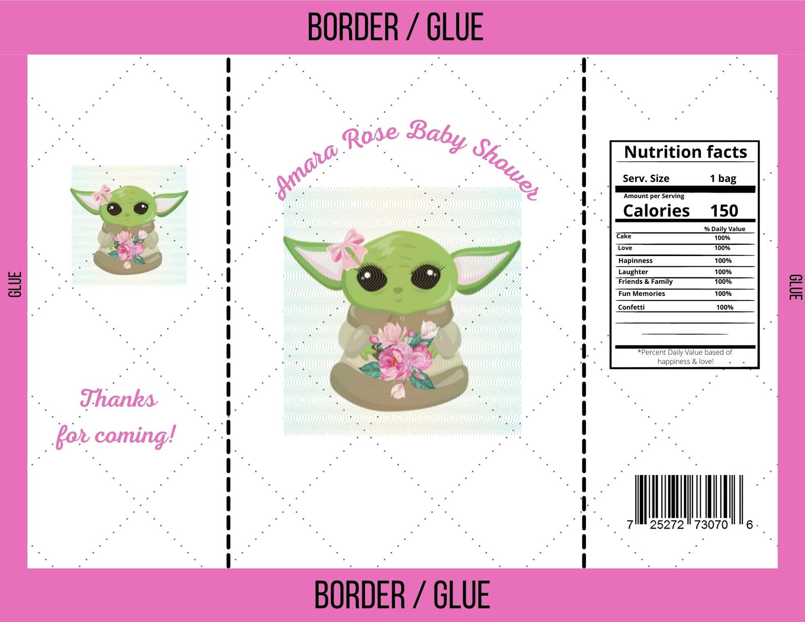 Baby Yoda Chip Bag Template Etsy