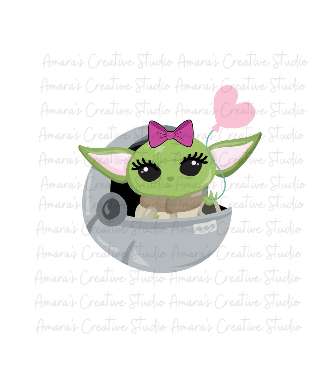 Baby Girl Yoda Baby Yoda With Heart Baby Yoda Baby Girl Etsy