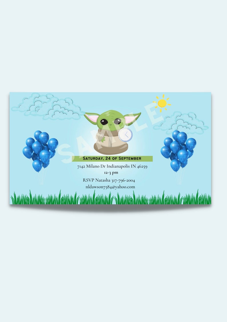 Baby Yoda Baby Shower Invitation Baby Yoda Animated Etsy