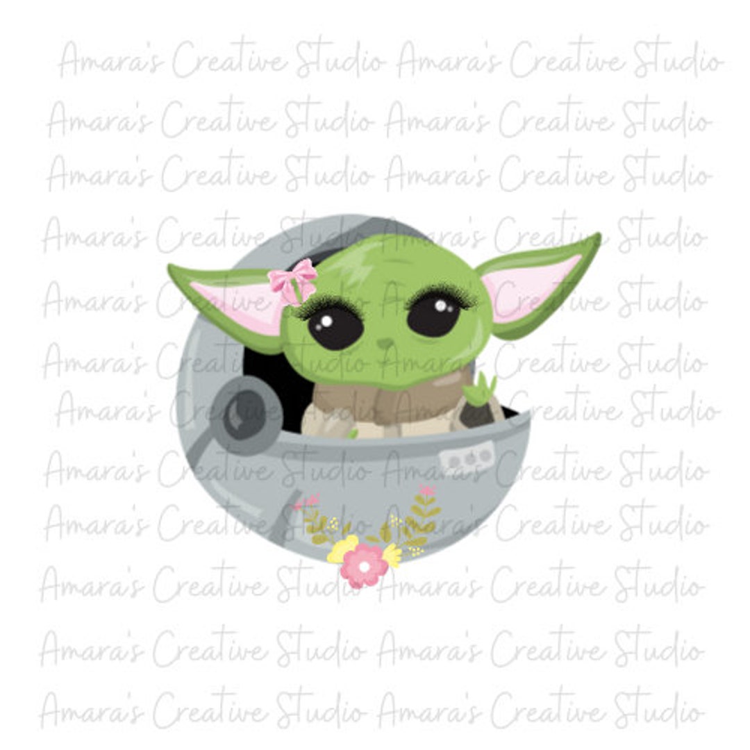 Baby Yoda Clip Art, Transparent Png, Baby Yoda, Cute Alien, Craft Project,  Mandalorian, Starwars, Baby Yoda Girl, Goodnotes Sticker 