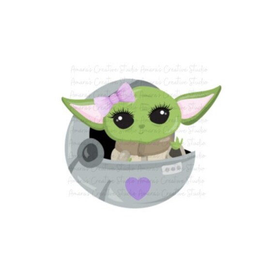 Bebe Nina Yoda Lavanda Png Transparente Baby Shower Cumpleanos Digital Lindo Alien Mandalorian Star Wars Invitacion Camiseta Yoda Girl Etsy Mexico