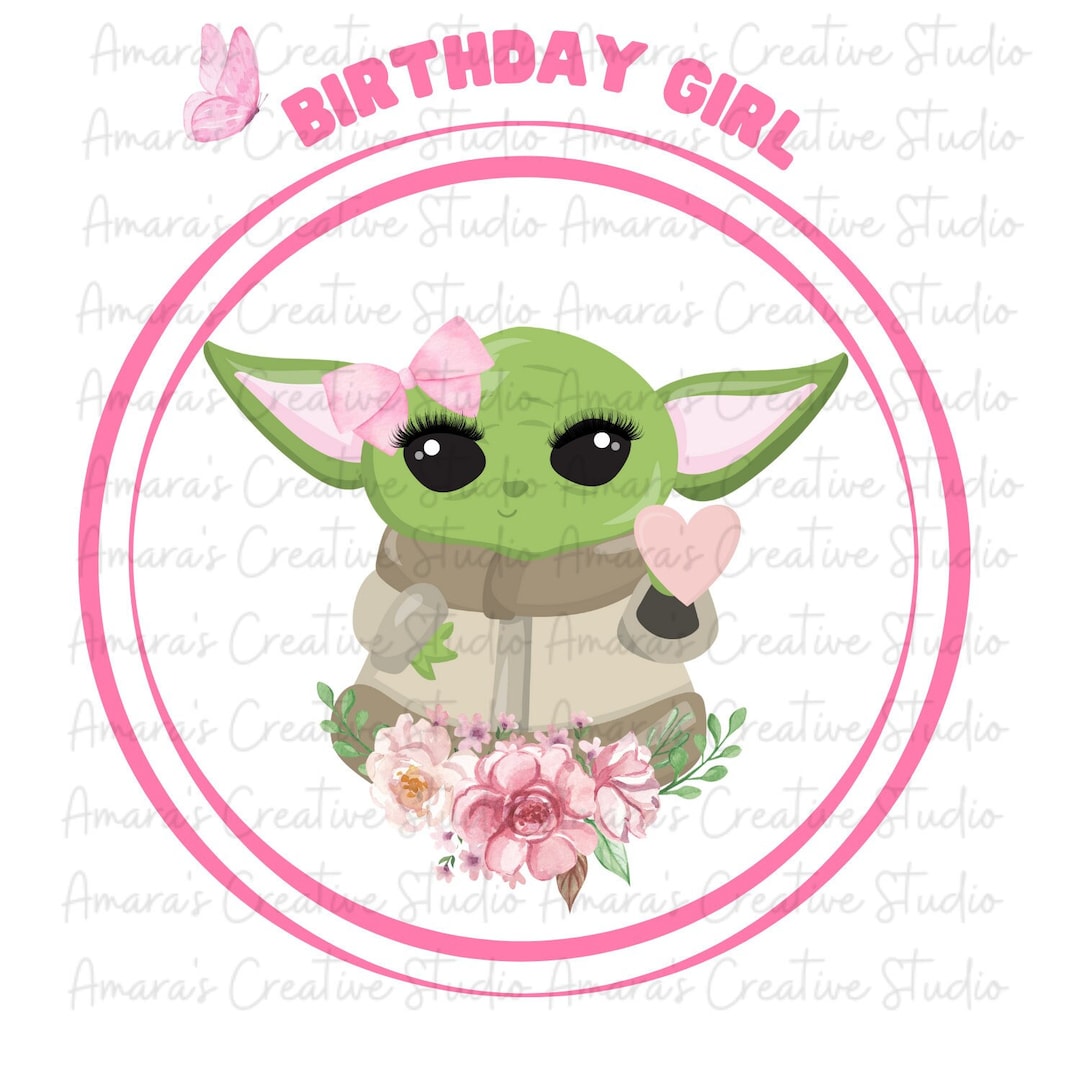 Baby Yoda Girl Bundle Set of 5, Birthday Girl, Birthday Yoda Girl