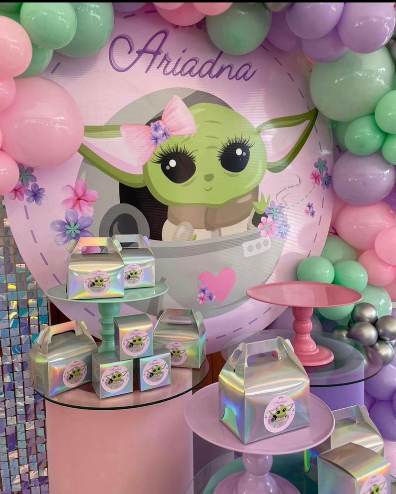 Baby Yoda Girl Birthday Girl Birthday Yoda Girl Clip Art Etsy México