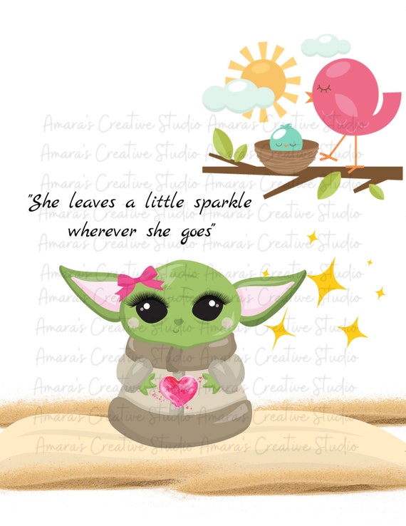 20 Oz Tumbler Baby Yoda Girl, Shine Bright Yoda, Sublimation Stained Glass  Straight Skinny Tumblers Wrap PNG (Download Now) 
