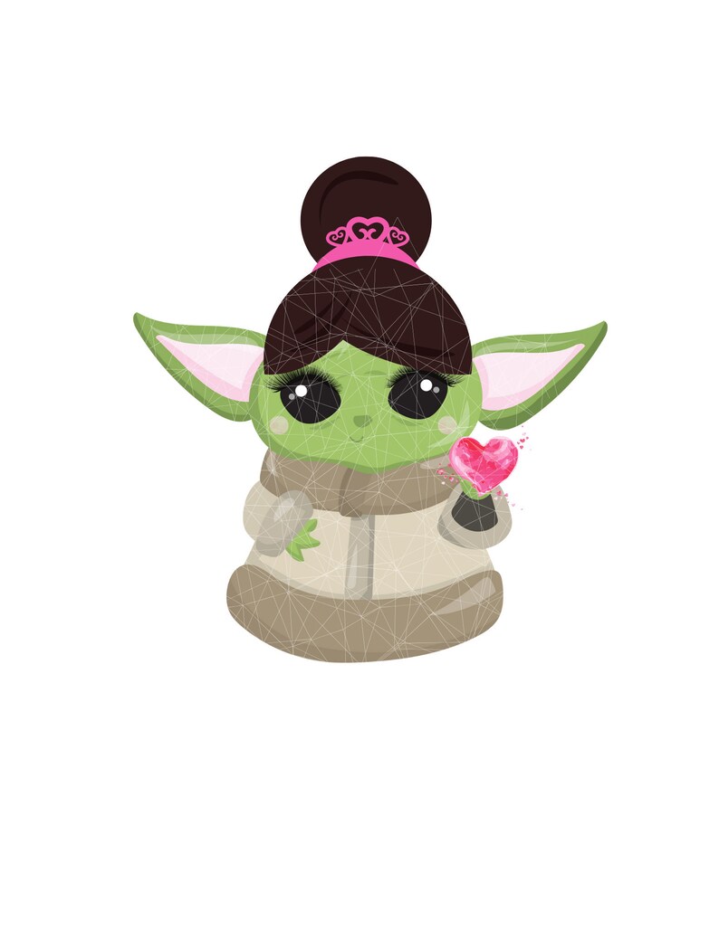 Princess Baby Yoda Girl Transparent PNG Etsy Australia