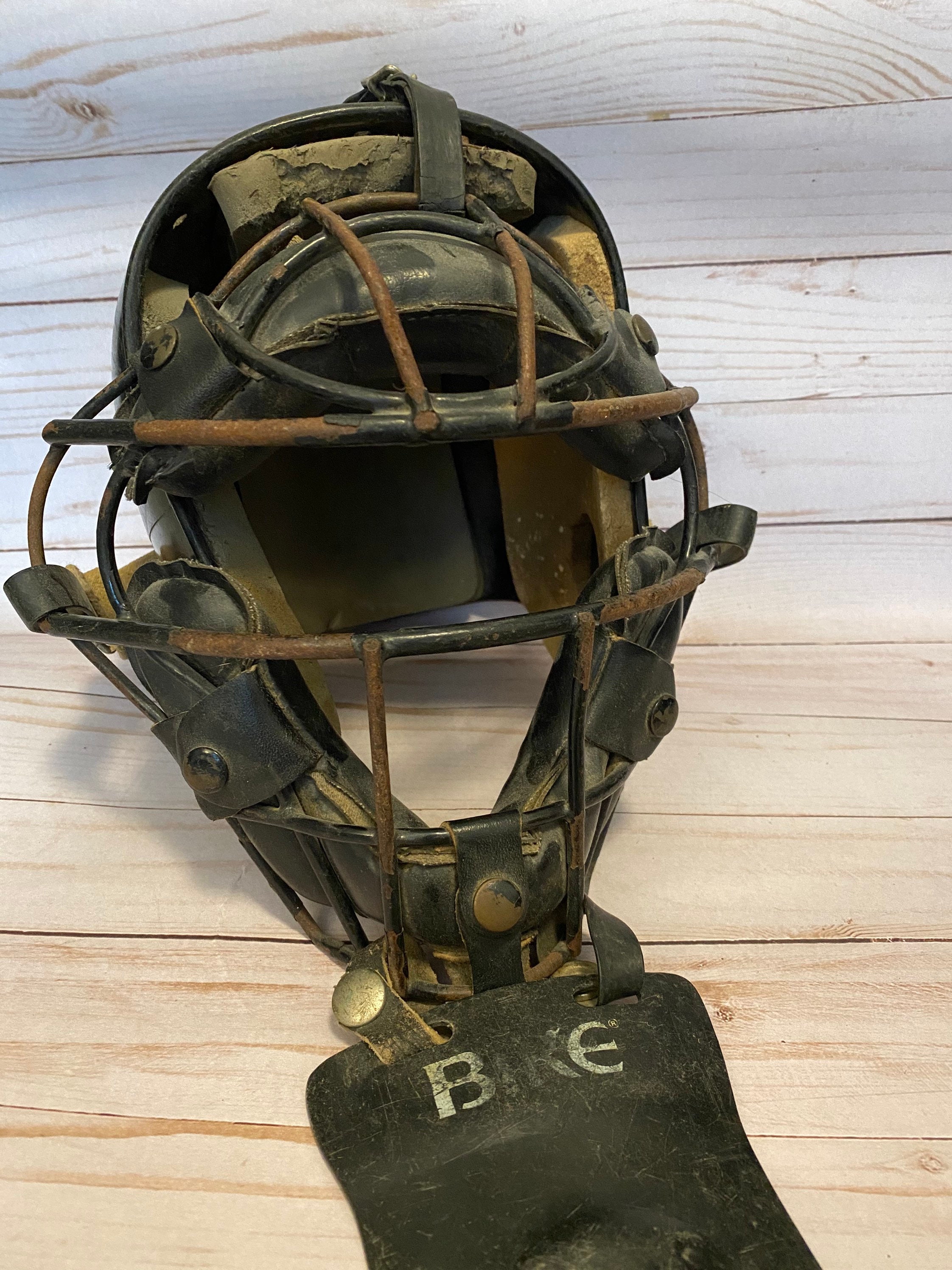 Antique Catchers Mask and Rawlings Helmet Vintage Baseball 