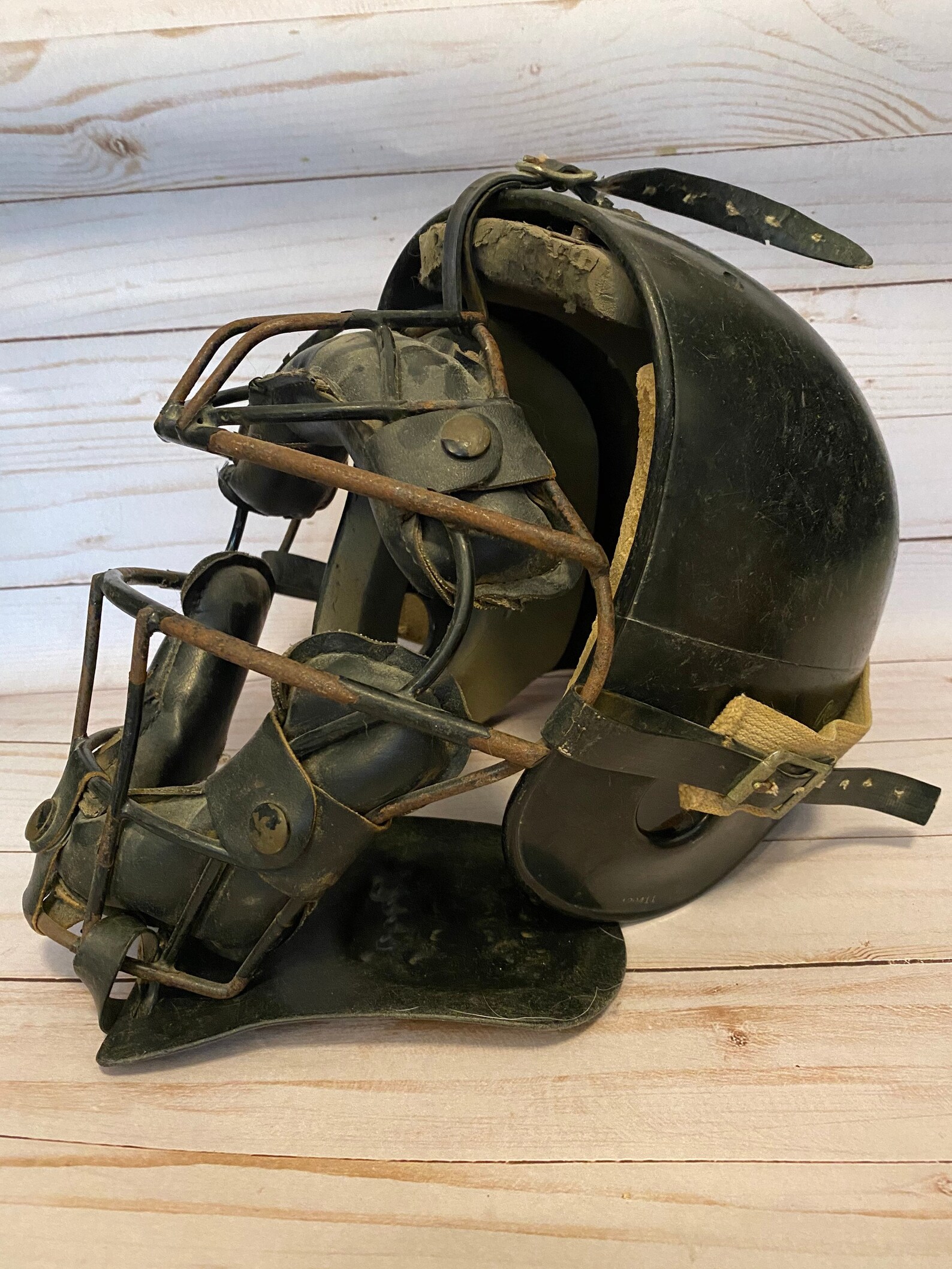 Antique Catchers Mask and Rawlings Helmet Vintage Baseball Etsy