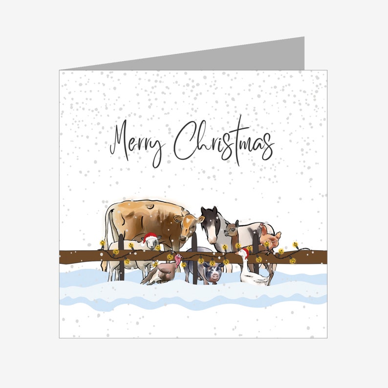Vegan Farm Animal Christmas Cards pack of 10 Animal Lovers Etsy