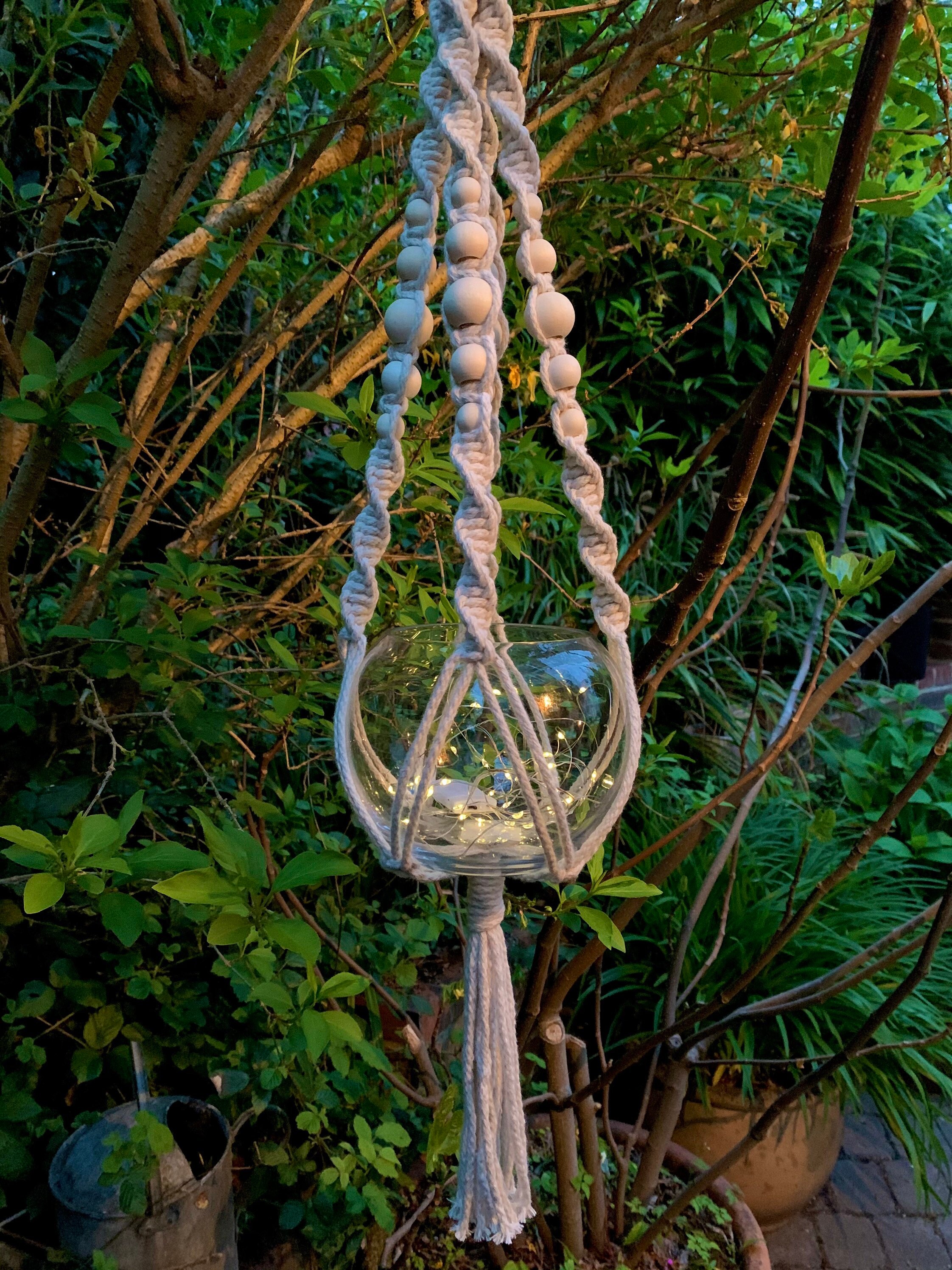 Garden lighting // Fairy lights // Macrame hanger // Boho Etsy