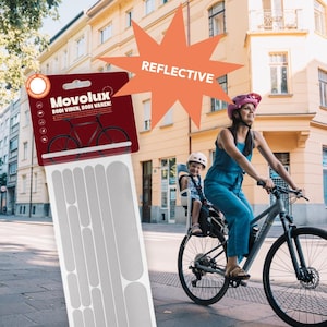 Minimal Reflective Stickers for Bike, Scooter & Helmet Safety  | Clear line | Adult bike stickers | MOVOLUX