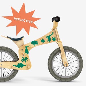 Reflective Dino Stickers for Kids – Bike, Scooter & Helmet Safety  | MOVOLUX