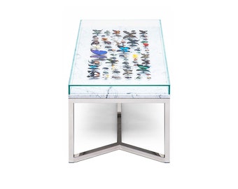 FAUNA – modern coffee table, handmade, luxurious, elegant and original, butterflies