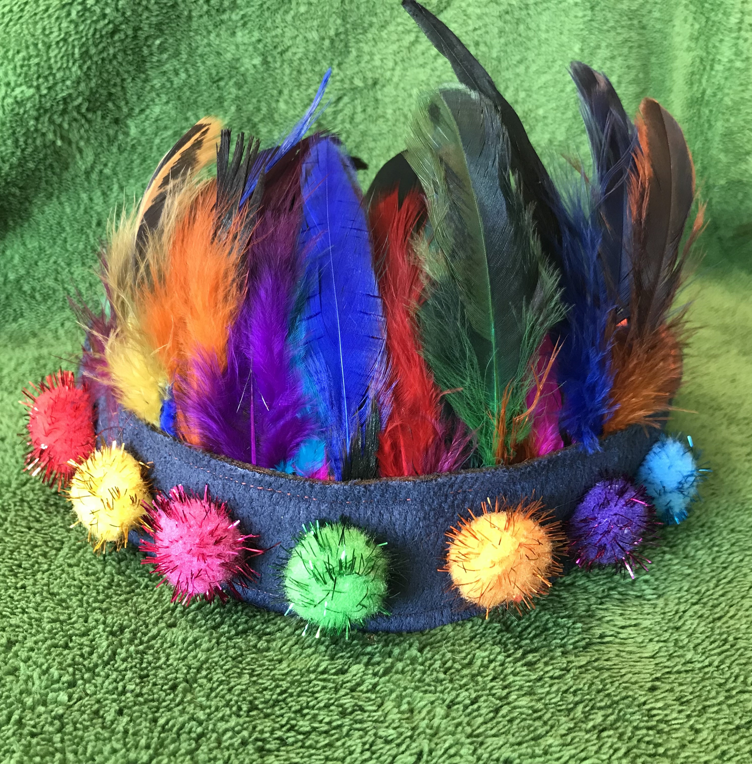 1451 2pcs Rainbow Feather Headpieces, Mardi Gras Headband，cute il_fullxfull.3254015900_8mwg.jpg main image 2