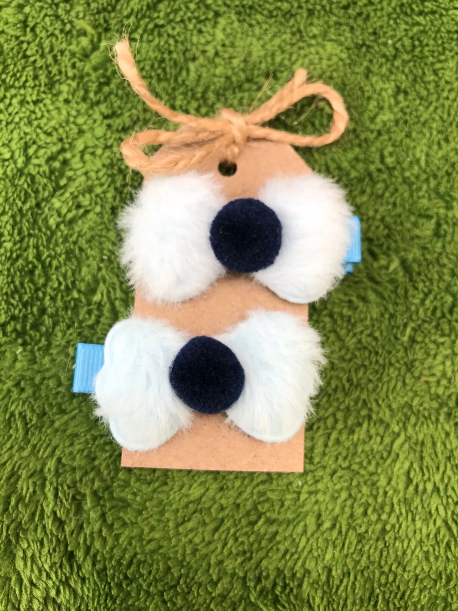 girls hair clips, party hair clips, fluffy hair clips, pom pom hair clip, birthday hair clips, girls hair clips, blue hair clip