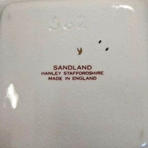 Vintage Sandland Hanley Pottery Staffordshire England 4 Square Dish Collectible Royal Shakespeare Theatre Tabletop Decor image 3