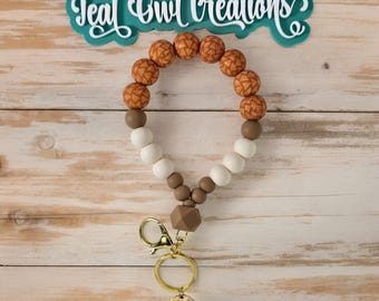Silicone Beaded Wristlet with It is well with my soul charm