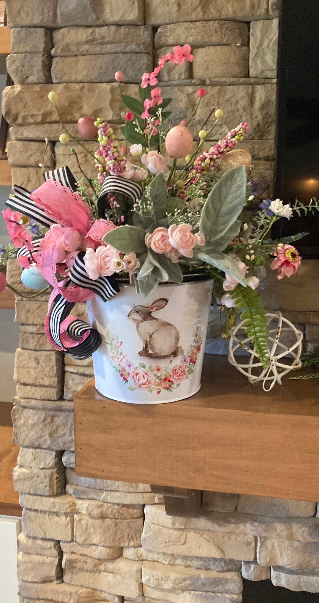 Easter Bunny Floral Arrangement Easter Floral Arrangement Etsy