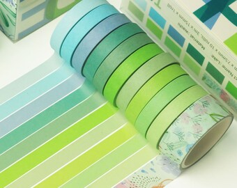 Solid Color Washi Tape Set: 11 Rolls Decorative Planner Tape