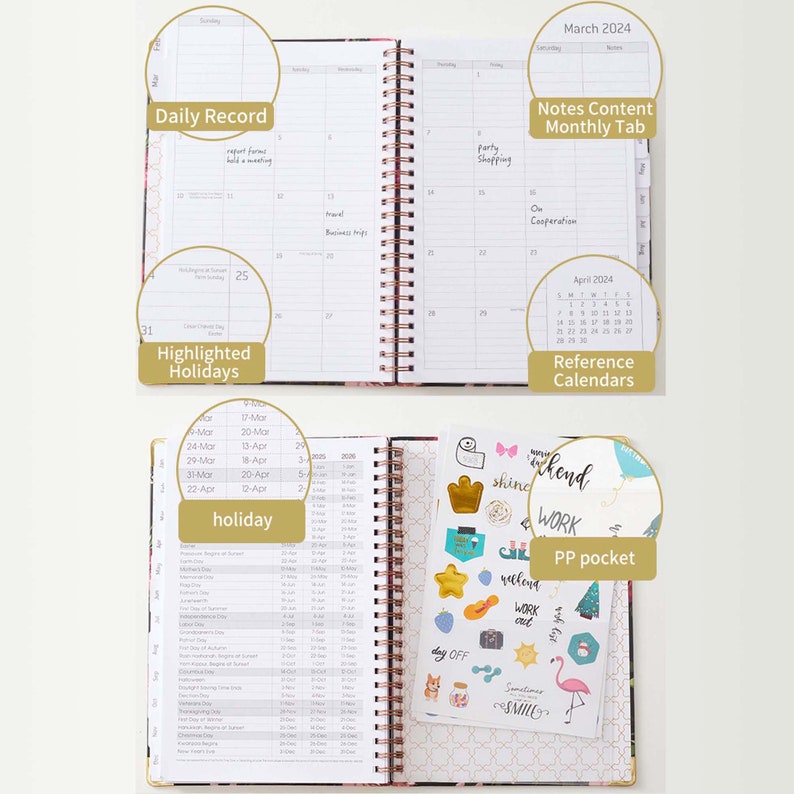 2024 Planner Spiral Boundplanner 2024 Weekly and Monthly,6.2 X 8.2