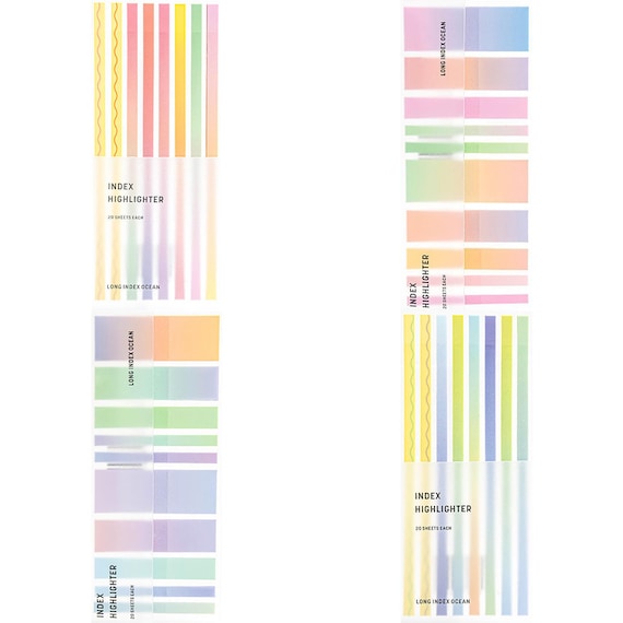 Morandi Highlighter Tape Strips: Transparent Book Annotation Tabs