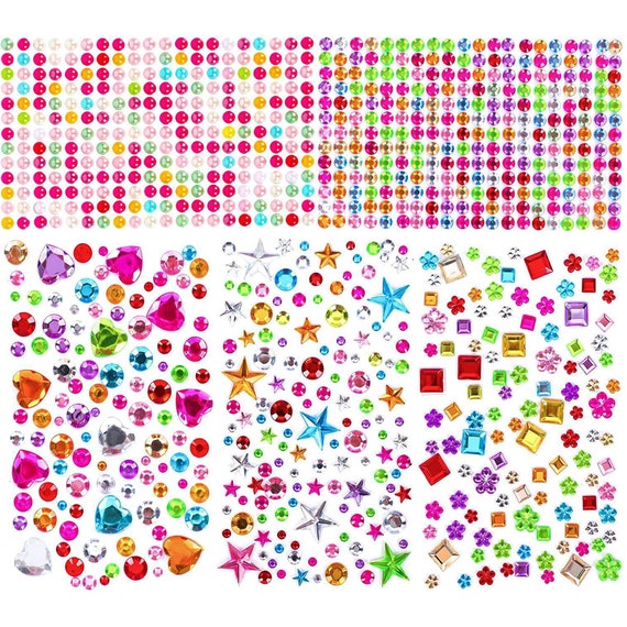 Heart Shaped 3D Gem Stickers Self Adhesive Jewel Crafts Sparkly Rhinestone  Stickers Crystal Sticker for Kids DIY Decorations