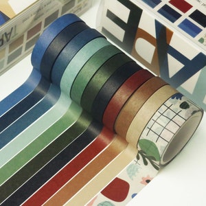Washi-tape set 11 rollen, effen kleuren washitape decoratieve tape voor Bullet Journal, planner, doe-het-zelf kunst en ambacht, scrapbooking, cadeauverpakking