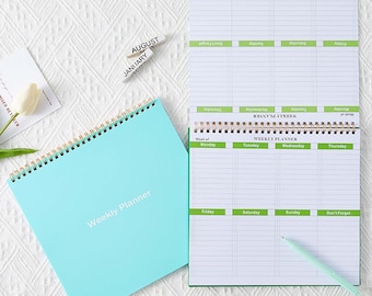 Undated Weekly Planner Notepad: 52-Sheet Desktop Organizer