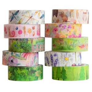 Washi Tape, 10 rollen Washi Tape Set, 15 mm brede decoratieve tape, zelfklevende afplakband voor scrapbook, cadeau ideaal