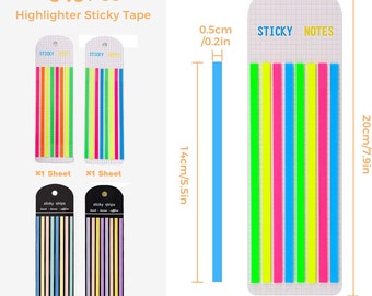 Lifestyle Transparent Long Page Neon Highlighter Strips Sticky Index Tabs Multicolor 160 Sheets I473188920 - View #4