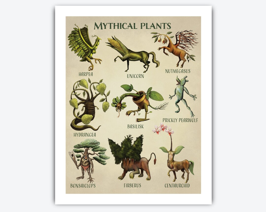 Mythical Plants Archival Art Print Fantasy Artwork Pun Etsy Denmark