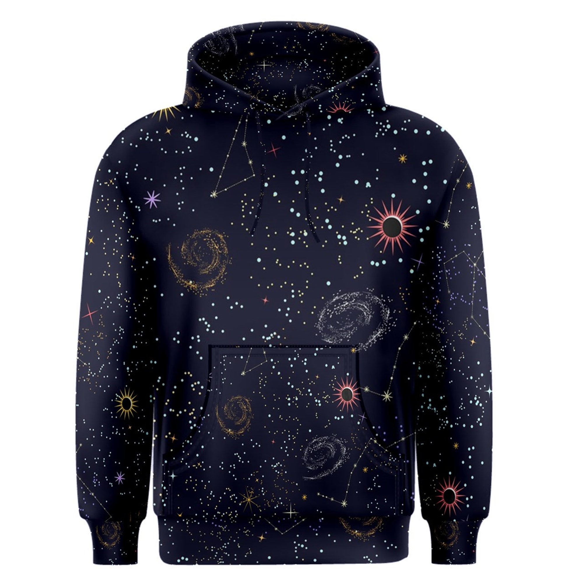 Space galaxy night sky stars planets constellations cosmos 3D Hoodie