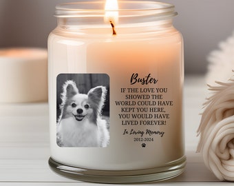 Personalized Dog Memorial Candle, Dog Loss 9oz Soy Candle, Custom Pet Photo Keepsake, Pet Loss Loving Memory Gift, Pet Bereavement Gift