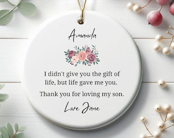 Personalized Daughter In Law Ornament, Custom Daughter In Law Round Ornament, Future Daughter In Law Wedding Christmas Gift, Ca10081
