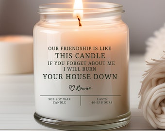 Custom Friendship Candle, Best Friend Gift, Funny Friendship Candle, 9oz Soy Candle, Personalized Bestie Candle, BFF Christmas Gift